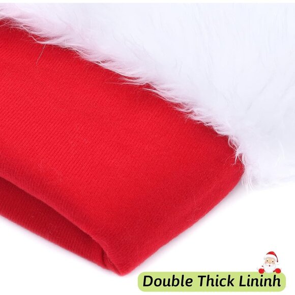 Women Red Velvet Extra Thicken Xmas Hat for New Year Festive Holiday Party main image 4
